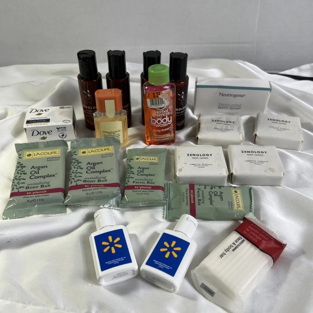 Travel Size/Hotel Soap, Lotion, Body Wash, Sunscreen Lot Toiletries Guest Soap